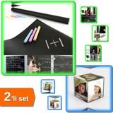 Hereveoyuncak Kübik Fotoğraf Çerçevesi + Yapışkanlı Kara Tahta Sticker - 2li Set YTR890