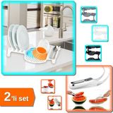 Hereveoyuncak Kurutmalık Multi Bulaşıklık Tabaklık + Karpuz Kavun Dilimleme Bıçağı - 2li Set K0Y2L5