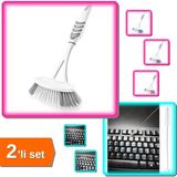 Hereveoyuncak Lavabo ve Küvet Temizleme Fırçası + 3 Adet Bükülebilir Esnek Klavye Temizlik Fırçası - 2li Set U8X6E