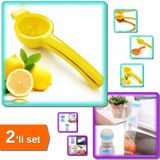 Hereveoyuncak Limon Sıkacağı + 360 Derece Dönen Pervaneli Boncuklu Sıçratmaz Musluk Başlığı - 2li Set L8X8E0