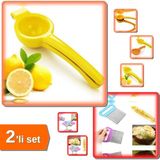 Hereveoyuncak Limon Sıkacağı - Limonatör Plastik + Pratik Kolay Patates Sebze Dilimleyici Doğrama - 2li Set R3E6G2