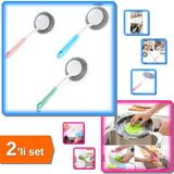 Hereveoyuncak Mangal Temizleme Barbekü Fırçası + 2 Adet Silikon Bulaşık Fırçası - Nihale Tutacak - 2li Set B2R9Q4