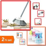Hereveoyuncak Maxi Oto Yıkama Fırçası + Deterjan Hazneli Bulaşık Fırçası - 2li Set CD789