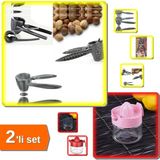Hereveoyuncak Metal Fındık Kıracağı + Narenciye Sıkacağı Cam Kavanozlu Limon Sıkacağı 300 ml - 2li Set M2R5Z3