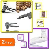Hereveoyuncak Metal Fındık Kıracağı + Sarımsak Rendesi Hazneli - 2li Mutfak Ürünü Set W7Y4V2