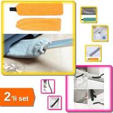 Hereveoyuncak Mikrofiber Başlıklı Girintili Yüzey Temizleme Mopu + Derz Temizleme Fırçası - 2li Set D7E8F9