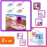 Hereveoyuncak Mikrofiber Duster Toz Alıcı + Deterjan Hazneli Bulaşık Fırçası - 2li Set G5H6I