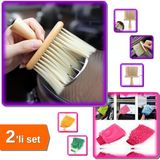 Hereveoyuncak Mikrofiber Temizlik Eldiveni + Ahşap Saplı Temizlik Fırçası - Pratik Temizlik 2li Set 7SM80P