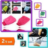 Hereveoyuncak Mikrofiber Temizlik Eldiveni + Mini Araç Içi Temizlik Fırçası - 2li Set I6ULCG