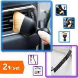 Hereveoyuncak Mini Araç Içi Temizlik Fırçası Yumuşak Kıllı + Detaylar Için Kavisli Ince Kıl Fırça - 2li Set E7E3J5