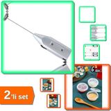 Hereveoyuncak Mini Pilli Karıştırıcı Mikser + 6 Adet Yelpaze Kapaklı Sos Kabı - 2li Set G8E1C2