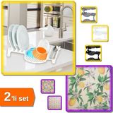 Hereveoyuncak Multi Bulaşıklık Tabaklık Kurutmalık + Süper Emici Mikrofiber Bulaşık Altlığı - 2li Set D9Z9R6