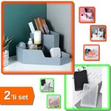Hereveoyuncak Organizeri Masaüstü Köşe Düzenleyici + 20 Ml Doldurulabilir Cep Boy Parfüm Şişesi - 2li Set C5B0X5