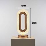 Hereveoyuncak Oval Şeklinde Kristal LED Masa Lambası – Dokunmatik, 3 Renk Işıkk Modlu, Şarjlı Dekoratif Gece Lambası