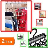 Hereveoyuncak Pantolon Askısı 5 Katlı + Kravat Şal Takı ve Aksesuar Düzenleyici Askı Pratik - 2li Set N8D4S4
