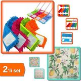 Hereveoyuncak Paspas Yedeği Mikrofiber Mop Yedeği 60 cm + Mikrofiber Yüksek Emici Bulaşık Altlığı - 2li Set N9N9C2