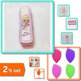 Hereveoyuncak Pembe Çanta Içi Kapaklı Kalemlik Diş Fırçası Saklama Kutusu + Mucize Makyaj Süngeri - 2li Set Z5W1E7