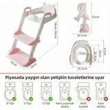 Hereveoyuncak Pembe Merdivenli Çocuk Klozet Tuvalett Eğitimi Aparatı