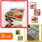 Hereveoyuncak Pratik 12 Bölmeli Çekmece Düzenleyici + Ayakkabı Saklama Organizer 12 Bölmeli 2li Set - P3D8L7