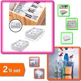 Hereveoyuncak Pratik 12 Bölmeli Çekmece Düzenleyici + Beyaz Buzdolabı Düzenleyici Sepet Caddy - 6lı Set 8E569J