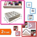 Hereveoyuncak Pratik 12 Bölmeli Çekmece Düzenleyici Organizer + 8 Adet Flamme Halı Kaydırmaz Pedler - 2li Set M5E0