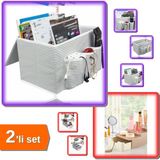 Hereveoyuncak Pratik Bölmeli Başucu Düzenleyici + Compact Çekmeceli Standlı Makyaj Organizeri - 2li Set V5F9C1