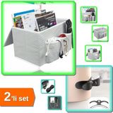 Hereveoyuncak Pratik Bölmeli Başucu Düzenleyici Organizer + 4 Adet Kablo Sarma Aparatı Airfry - 2li Set N9F7R7