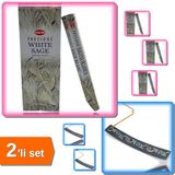 Hereveoyuncak Precious White Sage Aromalı Çubuk Tütsü + Obsidian Taşı Kayık Tütsülük Model 4 - 2li Set A5K0V1