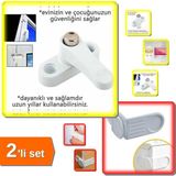 Hereveoyuncak Pvc Kapı Pencere Emniyet Kilidi - Çelik + 2 Adet Güvenlik Çekmece ve Dolap Kilidi - 2li Set BN04JK