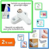 Hereveoyuncak Pvc Kapı Pencere Emniyet Kilidi - Çelik + Bebek Çocuk Güvenlik Çekmece ve Dolap Kilidi - 2li Set 9zt