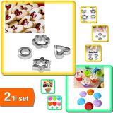 Hereveoyuncak Renkli 6 Adet Yıkanabilir Mini Tırtıklı Muffin + 12 Adet Kek - Bisküvi - Fondan Kalıbı - 2li Set D8K