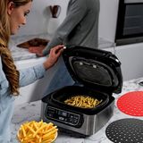 Hereveoyuncak Renkli Isıya Dayanıklı Yıkanılabilir Silikon Fırın ve Airfryer Yuvarlak Pişirme Matı 23 cm - Kırmızı