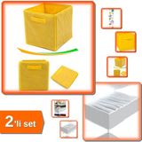 Hereveoyuncak Sarı Çok Amaçlı Dolap Içi Düzenleyici Kutu + 8 Bölmeli Xl Pratik Çekmece Organizer - 2li Set U7J3Y7