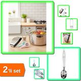 Hereveoyuncak Sarımsak Ezici + Kabak Oyacağı + Yumurta Akı Ayırıcı + Çay Süzgeci + Metal Dondurma Kepçesi Özel Set