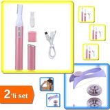 Hereveoyuncak Şarjlı Bayan Kaş ve Bıyık Alma Makinesi + Yüz Tüy Alıcı + Pratik Ipli Tüy Alma - 2li Set U4H7C2
