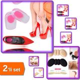 Hereveoyuncak Şeffaf Pembe Silikon Topuk Koruyucu + 6 mm Ayakkabı Topuk Vurma Önleyici Pad - 2li Set Q0Q5V6