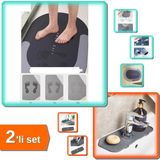 Hereveoyuncak Sihirli Su Emici Kaydırmaz Banyo Paspası + Esnek Musluk Lavabo Matı Su Tutucu - 2li Set D7M0G7