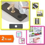 Hereveoyuncak Su Emici Mutfak Banyo Musluk Matı + Dolap Kapağı Organizeri - Tezgah Çöp Kutusu - 2li Set K7E3A8