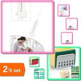 Hereveoyuncak Sünger Askısı Sponge Hanger Bulaşık Süngeri + Şişe ve Biberon Temizleme Fırçası - 2li Set G8X9Y7