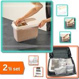 Hereveoyuncak Sürgülü Kapaklı 10 Lt Erzak Bakliyat Saklama Kabı + 6 Parça Hastane Çantası Organizer - 2li Set G8N1