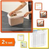 Hereveoyuncak Sürgülü Kapaklı 10 Lt Erzak Kabı + Papatya 1,7 Lt Erzak Kabı - 2li Set B4J5D9