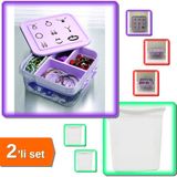 Hereveoyuncak Takı Dikiş Kutusu Saklama Kabı Hobi + Kilit Kapaklı Kuru Mama Saklama Kutusu 6 Lt - 2li Set R9F8D1