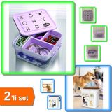 Hereveoyuncak Takı Dikiş Kutusu Saklama Kabı Hobi Kutusu + Mama Saklama Kabı Kapaklı 6 LT - 2li Set Y5J7F8