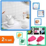Hereveoyuncak Taşınabilir Cilt Bakım Krem Köpük Makinesi + Mikrofiber Araç Yıkama Temizlik Eldiveni - 2li Set V4W5