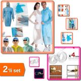 Hereveoyuncak Tek Kullanımlık Çıtçıtlı Yağmurluk + 4 Adet Kapı Kolu Stoperi Tamponu - 2li Set F9C1W9