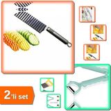 Hereveoyuncak Tırtıklı Patates Sebze Kesme Bıçağı + Pratik Soyacak - Cips Doğrayıcı Hediyeli - 2li Set P5E9Z0
