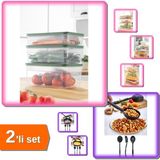 Hereveoyuncak Tupper Model Vakumlu Mikrodalga Saklama Kabı 3,8 Lt + Isıya Dayanıklı 3 In 1 Servis Kepçesi -2li Set