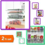 Hereveoyuncak Vakumlu Mikrodalga Buzluk Saklama Kabı 5lt + 6 Adet Mini Düzenleyici Kutu Organizer - 2li Set ZM16C3