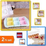 Hereveoyuncak Yumurta Saklama Kabı + 6 Bölmeli Kahvaltılık - 2li Set ABC789