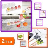 Hereveoyuncak Yuvarlak 4 Bölmeli Şeffaf Silikon Tabanlı Buz Kalıbı + Kaşık Kepçe Altlığı Kapak Tutucu - 2li Set W4